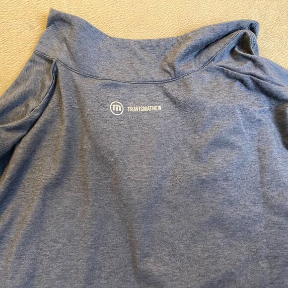 Travis Mathew Mens Long Sleeve 1/4 Zip Pullover Shirt M Blue Polyester/Spandex - Picture 12 of 12